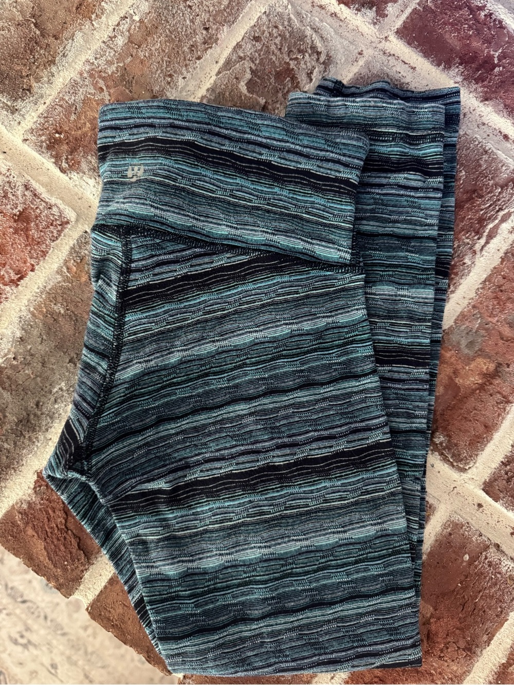 lululemon athletica Teal and Black Striped Leggings